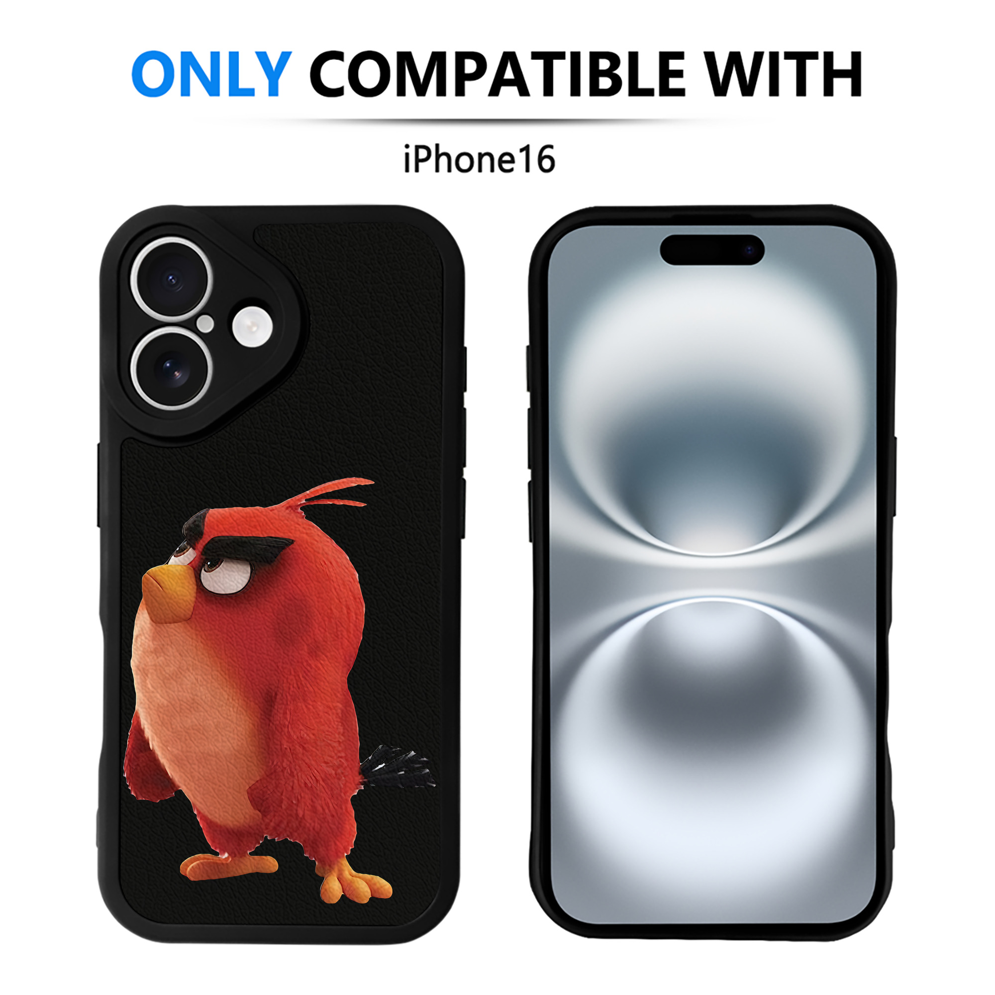 （画像用） Angry Birds アングリーバード 【iPhone 16シリーズ対応】シリコンスマホケース（レザー調） 材質：シリコン